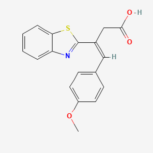 molecular formula C18H15NO3S B1240591 3-Benzothiazol-2-yl-4-(4-methoxy-phenyl)-but-3-enoic acid 