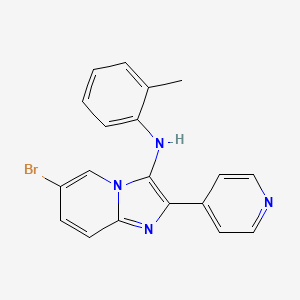 molecular formula C19H15BrN4 B1240596 6-溴-N-(2-甲基苯基)-2-吡啶-4-基-3-咪唑并[1,2-a]吡啶胺 