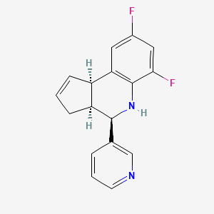 molecular formula C17H14F2N2 B1240604 (3aS,4R,9bR)-6,8-difluoro-4-(pyridin-3-yl)-3a,4,5,9b-tetrahydro-3H-cyclopenta[c]quinoline 