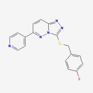 molecular formula C17H12FN5S B1240607 3-[(4-Fluorophenyl)methylthio]-6-pyridin-4-yl-[1,2,4]triazolo[4,3-b]pyridazine 