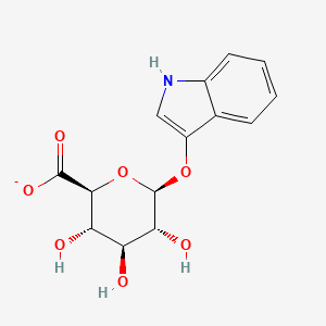 molecular formula C14H14NO7- B1240608 (2S,3S,4S,5R,6S)-3,4,5-trihydroxy-6-(1H-indol-3-yloxy)oxane-2-carboxylate 