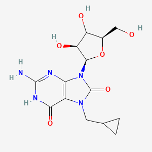 molecular formula C14H19N5O6 B12406166 7-Cyclopropylmethyl-7,8-dihydro-8-oxo-9-(|A-D-xylofuranosyl) guanine 