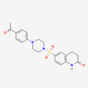 6-[[4-(4-acetylphenyl)-1-piperazinyl]sulfonyl]-3,4-dihydro-1H-quinolin-2-one