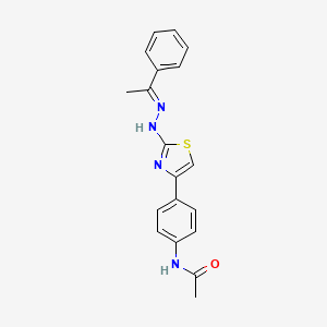 molecular formula C19H18N4OS B1240631 N-[4-[2-[(2E)-2-(1-phenylethylidene)hydrazinyl]-1,3-thiazol-4-yl]phenyl]acetamide 