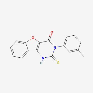 molecular formula C17H12N2O2S B1240634 3-(3-methylphenyl)-2-sulfanylidene-1H-benzofuro[3,2-d]pyrimidin-4-one 