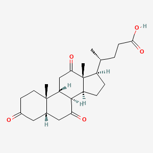 molecular formula C24H34O5 B1240637 (4R)-4-[(5S,8S,9R,10S,13R,14S,17R)-10,13-dimethyl-3,7,12-trioxo-1,2,4,5,6,8,9,11,14,15,16,17-dodecahydrocyclopenta[a]phenanthren-17-yl]pentanoic acid 