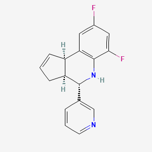 molecular formula C17H14F2N2 B1240642 (3aS,4S,9bR)-6,8-difluoro-4-(pyridin-3-yl)-3a,4,5,9b-tetrahydro-3H-cyclopenta[c]quinoline 