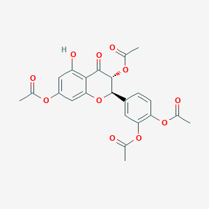 molecular formula C23H20O11 B1240643 3,7,3',4'-Taxifolin tetraacetate 