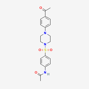 molecular formula C20H23N3O4S B1240651 N-(4-{[4-(4-acetylphenyl)piperazin-1-yl]sulfonyl}phenyl)acetamide 