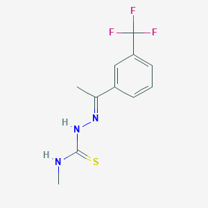 molecular formula C11H12F3N3S B1240666 1-methyl-3-[(E)-1-[3-(trifluoromethyl)phenyl]ethylideneamino]thiourea 
