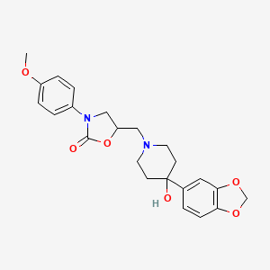 5-[[4-(1,3-Benzodioxol-5-yl)-4-hydroxypiperidin-1-yl]methyl]-3-(4-methoxyphenyl)-1,3-oxazolidin-2-one