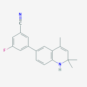 molecular formula C19H17FN2 B1240670 6-(3-Cyano-5-fluorophenyl)-1,2-dihydro-2,2,4-trimethylquinoline 