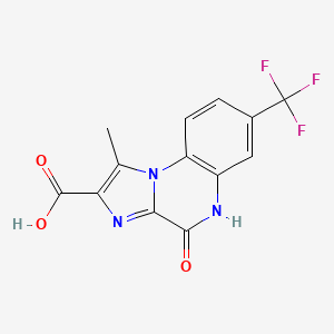 molecular formula C13H8F3N3O3 B1240671 2-Carboxy-1-methyl-7-trifluoromethylimidazo[1,2-a]quinoxalin-4(5H)-one CAS No. 164329-75-3