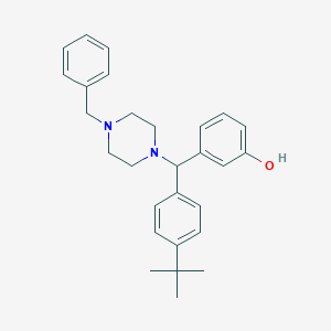 molecular formula C28H34N2O B1240678 3-[(4-Benzyl-piperazin-1-yl)-(4-tert-butyl-phenyl)-methyl]-phenol 