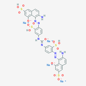 molecular formula C33H22N8Na4O15S4 B12406781 Tetrasodium;6-amino-5-[[4-[[[4-[(2-amino-8-oxido-6-sulfonaphthalen-1-yl)diazenyl]-3-sulfoanilino]-oxidomethylidene]amino]-2-sulfophenyl]diazenyl]-4-oxidonaphthalene-2-sulfonate 