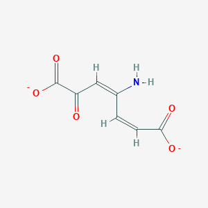 molecular formula C7H5NO5-2 B1240685 (2Z,4E)-4-amino-6-oxohepta-2,4-dienedioate 
