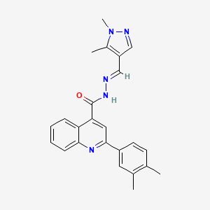 molecular formula C24H23N5O B1240693 2-(3,4-dimethylphenyl)-N'-[(E)-(1,5-dimethyl-1H-pyrazol-4-yl)methylidene]quinoline-4-carbohydrazide 