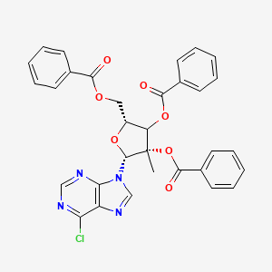 molecular formula C32H25ClN4O7 B12406977 [(2R,4S,5R)-3,4-dibenzoyloxy-5-(6-chloropurin-9-yl)-4-methyloxolan-2-yl]methyl benzoate 