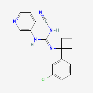 molecular formula C17H16ClN5 B1240698 N-[1-(3-chlorophenyl)cyclobutyl]-N''-cyano-N'-(3-pyridinyl)guanidine CAS No. 158942-98-4