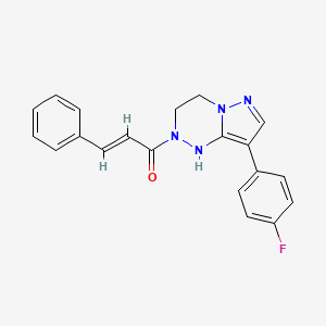 (E)-1-[8-(4-fluorophenyl)-3,4-dihydro-1H-pyrazolo[5,1-c][1,2,4]triazin-2-yl]-3-phenylprop-2-en-1-one