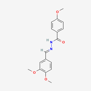 molecular formula C17H18N2O4 B1240722 N'-[(E)-(3,4-Dimethoxyphenyl)methylidene]-4-methoxybenzohydrazide 