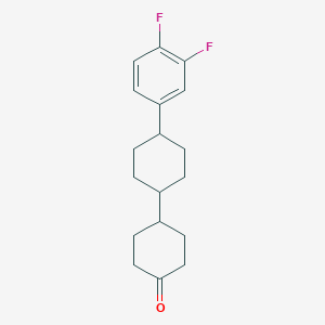 molecular formula C18H22F2O B124073 trans-4'-(3,4-Difluorophenyl)-[1,1'-bi(cyclohexan)]-4-one CAS No. 147622-85-3