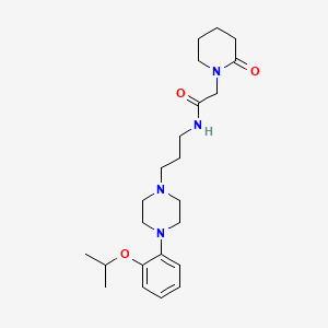 molecular formula C23H36N4O3 B1240732 N-{3-[4-(2-Isopropoxy-phenyl)-piperazin-1-yl]-propyl}-2-(2-oxo-piperidin-1-yl)-acetamide 