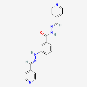 molecular formula C19H16N6O B1240754 N-[(E)-pyridin-4-ylmethylideneamino]-3-[(2E)-2-(pyridin-4-ylmethylidene)hydrazinyl]benzamide 