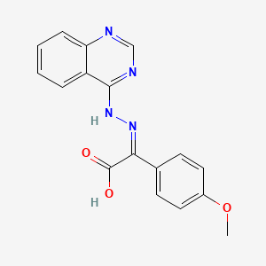 molecular formula C17H14N4O3 B1240755 (2Z)-2-(4-methoxyphenyl)-2-(quinazolin-4-ylhydrazinylidene)acetic acid 