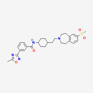 molecular formula C29H36N4O4S B1240764 N-{4-[2-(7-Methanesulfonyl-1,2,4,5-tetrahydro-benzo[d]azepin-3-yl)-ethyl]-cyclohexyl}-3-(5-methyl-[1,2,4]oxadiazol-3-yl)-benzamide 