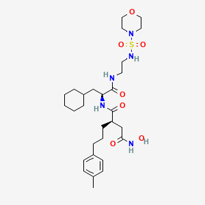 molecular formula C29H47N5O7S B1240770 (R)-N*1*-{(S)-2-Cyclohexyl-1-[2-(morpholine-4-sulfonylamino)-ethylcarbamoyl]-ethyl}-N*4*-hydroxy-2-(3-p-tolyl-propyl)-succinamide 
