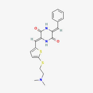 molecular formula C20H21N3O2S2 B1240777 (3Z,6Z)-3-benzylidene-6-[[5-[2-(dimethylamino)ethylsulfanyl]thiophen-2-yl]methylidene]piperazine-2,5-dione 