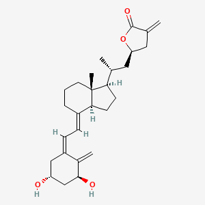 molecular formula C27H38O4 B1240786 (23R)-1alpha-hydroxy-25,27-didehydrovitamin D3 26,23-lactone CAS No. 173388-21-1
