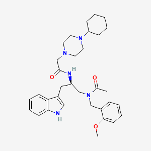 molecular formula C33H45N5O3 B1240798 N-[(R)-1-{[Acetyl-(2-methoxy-benzyl)-amino]-methyl}-2-(1H-indol-3-yl)-ethyl]-2-(4-cyclohexyl-piperazin-1-yl)-acetamide 