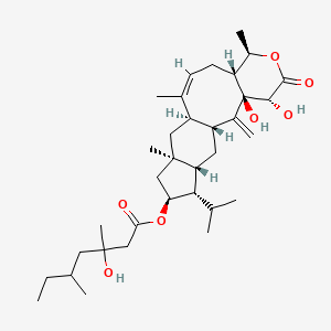 (1R,4R,4aR,6Z,7aR,8aR,10S,11S,11aR,12aR,13aR)-1,13a-dihydroxy-11-isopropyl-4,7,8a-trimethyl-13-methylene-2-oxo-1,2,4,4a,5,7a,8,8a,9,10,11,11a,12,12a,13,13a-hexadecahydroindeno[5',6':4,5]cycloocta[1,2-c]pyran-10-yl 3-hydroxy-3,5-dimethylheptanoate