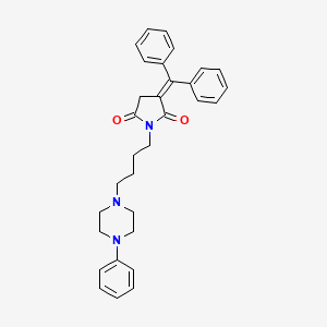 molecular formula C31H33N3O2 B1240812 3-(Diphenylmethylene)-1-[4-(4-phenyl-1-piperazinyl)butyl]pyrrolidine-2,5-dione 