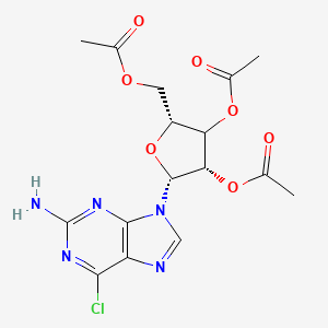 molecular formula C16H18ClN5O7 B12408140 [(2R,4S,5R)-3,4-diacetyloxy-5-(2-amino-6-chloropurin-9-yl)oxolan-2-yl]methyl acetate 