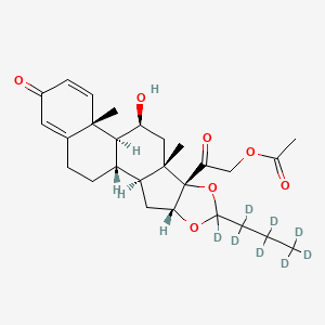molecular formula C27H36O7 B12408171 21-Acetyloxy Budesonide-d8 