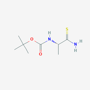 molecular formula C8H16N2O2S B124082 Carbamic acid, [(1S)-2-amino-1-methyl-2-thioxoethyl]-, 1,1-dimethylethyl ester CAS No. 141041-86-3