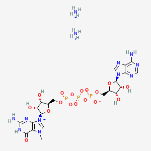 molecular formula C21H35N12O17P3 B12408258 N7-Methyl-guanosine-5'-triphosphate-5'-adenosine diammonium 