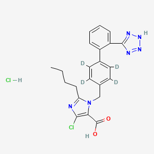 molecular formula C22H22Cl2N6O2 B12408357 Losartan carboxylic acid-d4 (hydrochloride) 