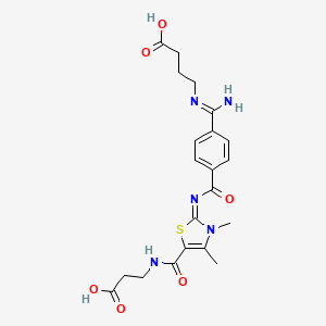 molecular formula C21H25N5O6S B1240842 4-[[Amino-[4-[[5-(2-carboxyethylcarbamoyl)-3,4-dimethyl-1,3-thiazol-2-ylidene]carbamoyl]phenyl]methylidene]amino]butanoic acid 