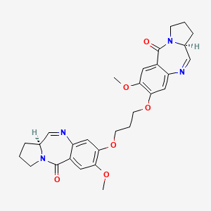 molecular formula C29H32N4O6 B1240848 (6aS)-3-[3-[[(6aS)-2-methoxy-11-oxo-6a,7,8,9-tetrahydropyrrolo[2,1-c][1,4]benzodiazepin-3-yl]oxy]propoxy]-2-methoxy-6a,7,8,9-tetrahydropyrrolo[2,1-c][1,4]benzodiazepin-11-one 
