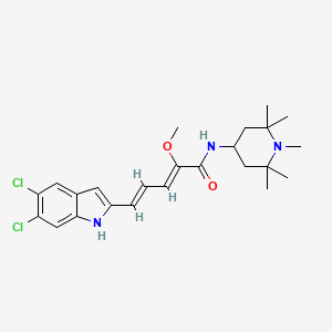 molecular formula C24H31Cl2N3O2 B1240852 (2Z,4E)-5-(5,6-Dichloro-1H-indol-2-yl)-2-methoxy-N-(1,2,2,6,6-pentamethyl piperidin-4-yl)-2,4-pentadienamide 