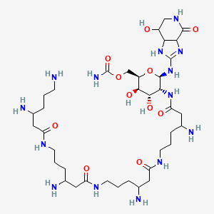 [(2R,3R,4S,5R,6R)-5-[[3-amino-6-[[3-amino-6-[[3-amino-6-(3,6-diaminohexanoylamino)hexanoyl]amino]hexanoyl]amino]hexanoyl]amino]-3,4-dihydroxy-6-[(7-hydroxy-4-oxo-1,3a,5,6,7,7a-hexahydroimidazo[4,5-c]pyridin-2-yl)amino]oxan-2-yl]methyl carbamate
