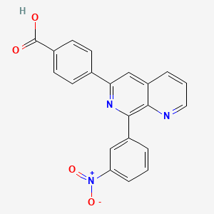 molecular formula C21H13N3O4 B1240859 4-[8-(3-nitrophenyl)-1,7-naphthyridin-6-yl]benzoic Acid CAS No. 207279-23-0