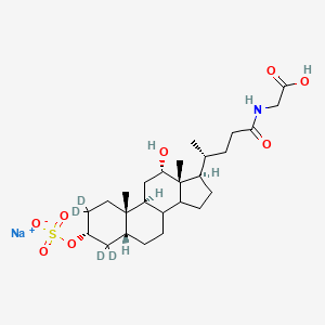 molecular formula C26H42NNaO8S B12408909 sodium;[(3R,5R,9S,10S,12S,13R,17R)-17-[(2R)-5-(carboxymethylamino)-5-oxopentan-2-yl]-2,2,4,4-tetradeuterio-12-hydroxy-10,13-dimethyl-3,5,6,7,8,9,11,12,14,15,16,17-dodecahydro-1H-cyclopenta[a]phenanthren-3-yl] sulfate 