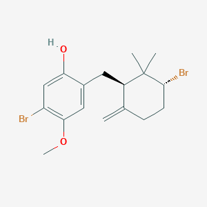 molecular formula C17H22Br2O2 B1240892 5-Bromo-2-((1R,3R)-3-bromo-2,2-dimethyl-6-methylene-cyclohexylmethyl)-4-methoxy-phenol 