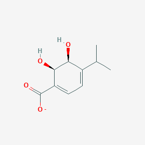 molecular formula C10H13O4- B1240896 cis-5,6-Dihydroxy-4-isopropylcyclohexa-1,3-dienecarboxylate CAS No. 205652-50-2