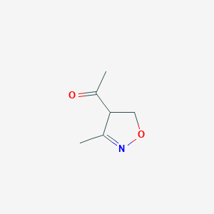 molecular formula C6H9NO2 B124090 1-(3-Methyl-4,5-dihydro-1,2-oxazol-4-yl)ethanone CAS No. 145163-27-5